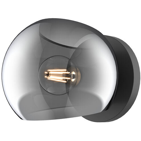 Alora Mood WV548006MBSM Willow 1 Light 6 inch Matte Black Bath Vanity Light Wall Light in Smoked Glass