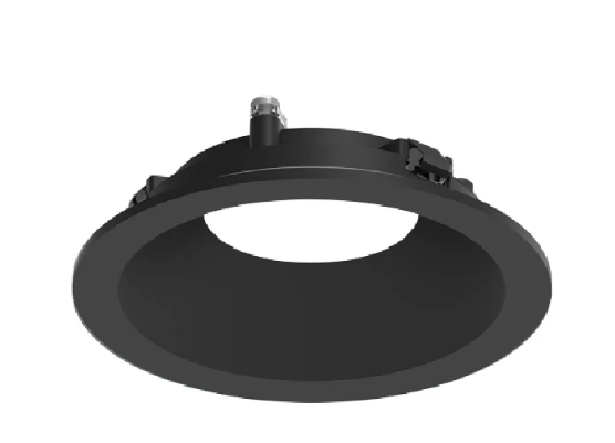 NORA Lighting NAPF-3RDNB/CL 3" Apollo Round Flanged Downlight Trim with Clear Lens, Black Finish