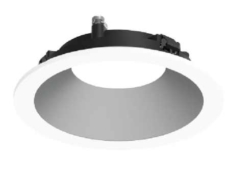 NORA Lighting NAPF-3RDNHZMPW 3" Apollo Round Flanged Downlight Trim, Haze Reflector/Matte Powder White Flange Finish