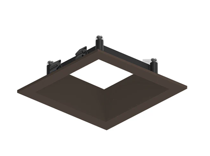 NORA Lighting NAPF-3SDNBZ/CL 3" Apollo Square Flanged Downlight Trim with Clear Lens Bronze Finish