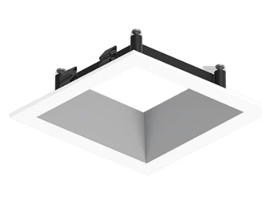 NORA Lighting NAPF-3SDNHZMPW 3" Apollo Square Flanged Downlight Trim, Haze / Matte Powder White Finish