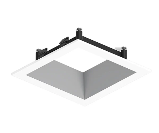 NORA Lighting NAPF-3SDNHZMPW/CL 3" Apollo Square Flanged Downlight Trim with Clear Lens Haze / Matte Powder White Finish