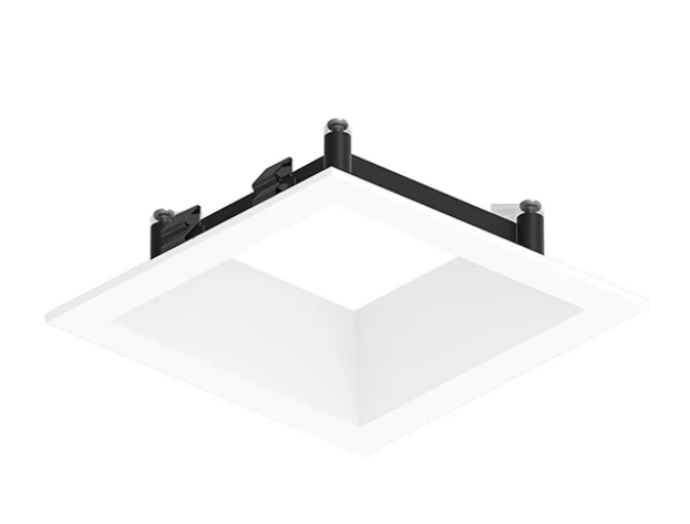 NORA Lighting NAPF-3SDNMPW/CL 3" Apollo Square Flanged Downlight Trim with Clear Lens Matte Powder White Finish