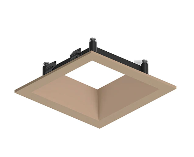 NORA Lighting NAPF-3SDNWD/CL 3" Apollo Square Flanged Downlight Trim with Clear Lens Wheat Diffused Finish
