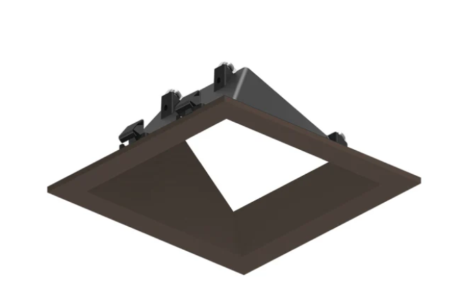 NORA Lighting NAPF-3SWWBZ/CL 3" Apollo Square Flanged Wall Wash Trim with Clear Lens Bronze Finish
