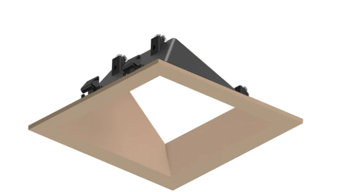 NORA Lighting NAPF-3SWWWD/CL 3" Apollo Square Flanged Wall Wash Trim with Clear Lens Wheat Diffused Finish