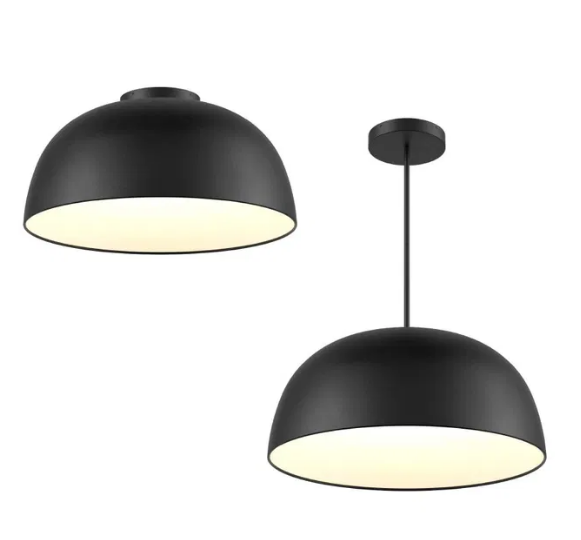Dals Lighting NAPF30-CC-UNV-BK 30 Inch Fixture - 2 in 1 Pendant and Flush Mount Light, 5CCT,Lumens 3330, Watt 60W Black Finish