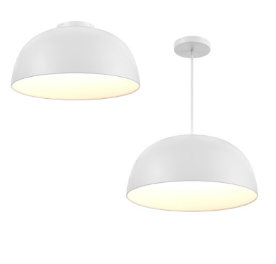 Dals Lighting NAPF30-CC-UNV-WH 30 Inch Fixture - 2 in 1 Pendant and Flush Mount Light, 5CCT,Lumens 3330, Watt 60W White Finish