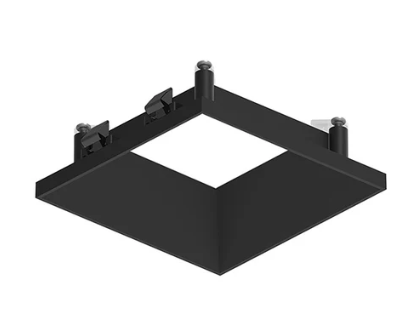 NORA Lighting NAPT-3SDNB/CL 3" Apollo Square Flangeless Downlight Trim with Clear Lens, Black Finish
