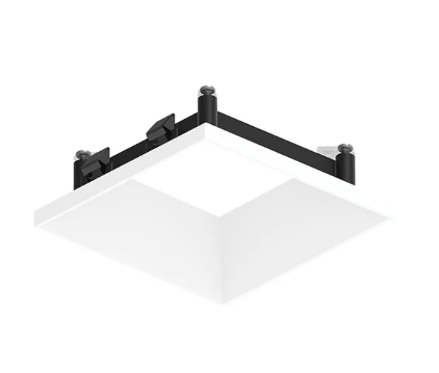 NORA Lighting NAPT-3SDNMPW/CL 3" Apollo Square Flangeless Downlight Trim with Clear Lens Matte Powder White Finish