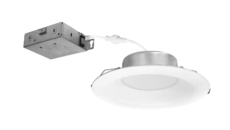 Nora Lighting NCSC-R6D1TWMPW 6" Contractor Series Can-less LED Downlight with Deep Reflector, Selectable CCT, Matte Powder White (12-Pack)
