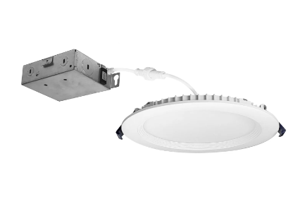 Nora Lighting NCSC-R6W2TWMPW 6" Contractor Series Can-less LED Downlight with Regressed Baffle, Selectable CCT, Matte Powder White (12-Pack)