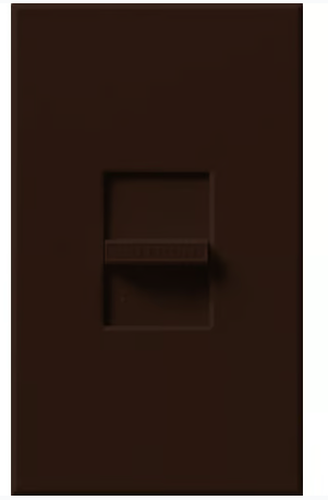 Lutron NF-10-BR Nova 120V / 16A Fluorescent 3-Wire / Hi-Lume LED Single Pole Slide-to-Off Dimmer, Brown Finish
