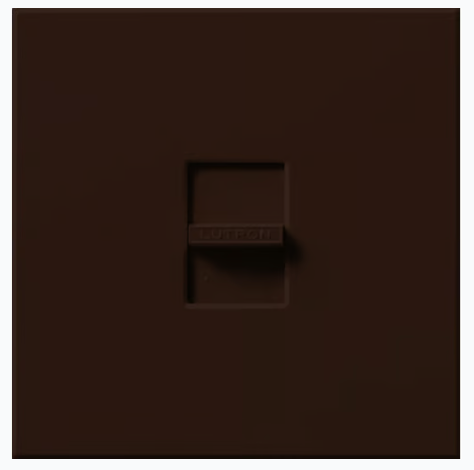 Lutron N-L-NFB-BR Nova, 1-Gang Wallplate, For Nova Large Control, No Fins Broken, Brown Finish