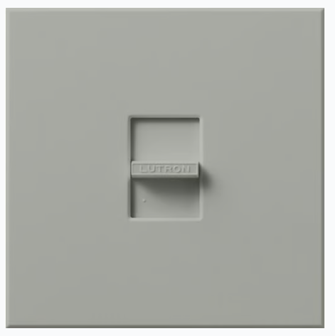 Lutron N-L-NFB-GR Nova, 1-Gang Wallplate, For Nova Large Control, No Fins Broken, Gray Finish