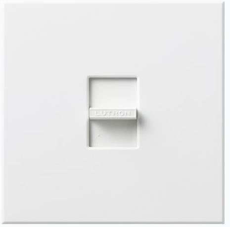 Lutron N-L-NFB-WH Nova, 1-Gang Wallplate, For Nova Large Control, No Fins Broken, White Finish
