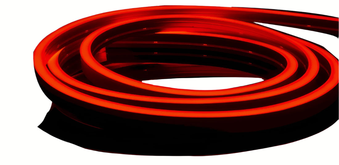American Lighting NFPROL-RE-CC NeonFlex Pro Lateral Bend Red LED Strip – Ultra-Flexible 3D Design, 90+ CRI, 24V DC, 94LM/ft, Custom Cut (50mm Increments)