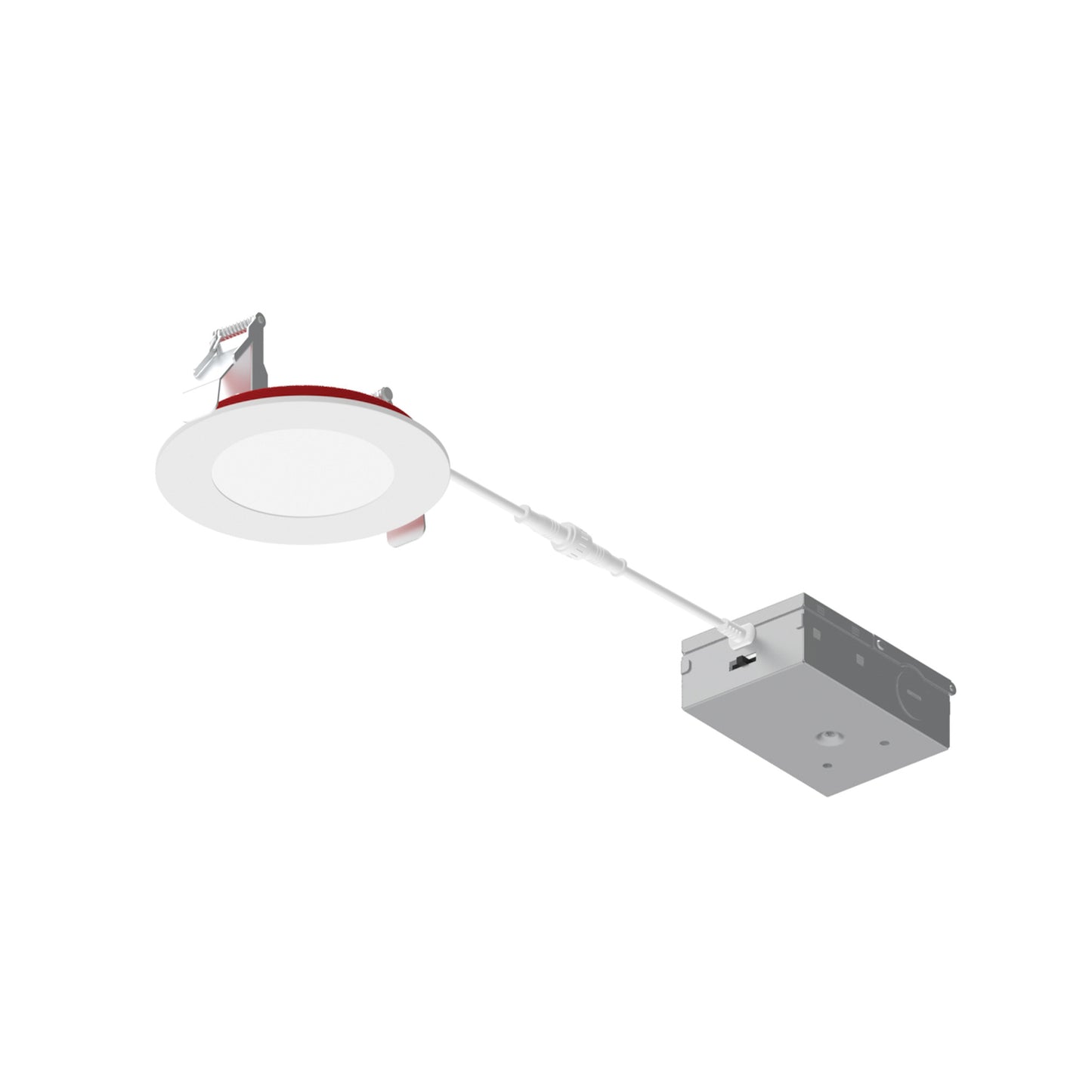 Nora Lighting NFRC-R4W1TWMPW 4" Fire Rated Can-less Flat LED Downlight - CCT: Selectable - Lumens: 1200lm - Finish: Matte Powder White