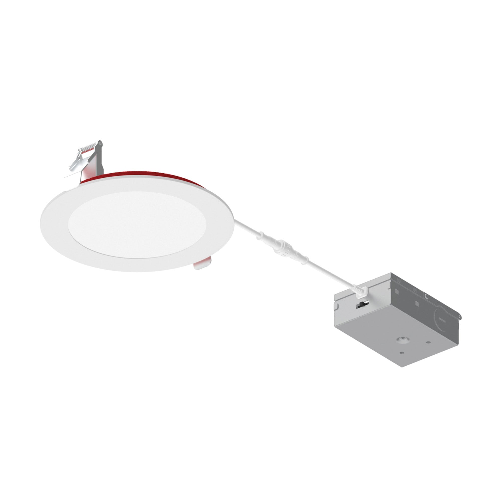 Nora Lighting NFRC-R6W1TWMPW 6" Fire Rated Can-less Flat LED Downlight - CCT: Selectable - Lumens: 1550lm - Finish: Matte Powder White