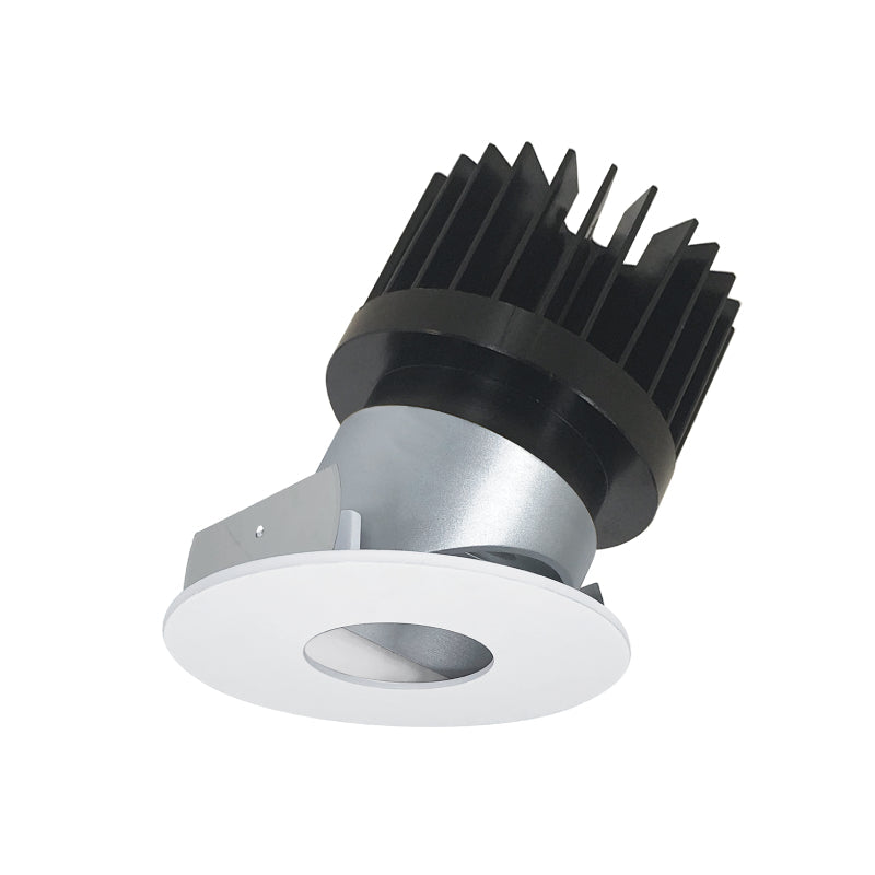 Nora Lighting NIO-4RPHACDXHZMPW/HL 4" Iolite PLUS Recessed Round Adjustable Pinhole Trim - CCT: Comfort Dim (3100K-1800K) - Pinhole Finish: Haze - Flange Finish: Matte Powder White