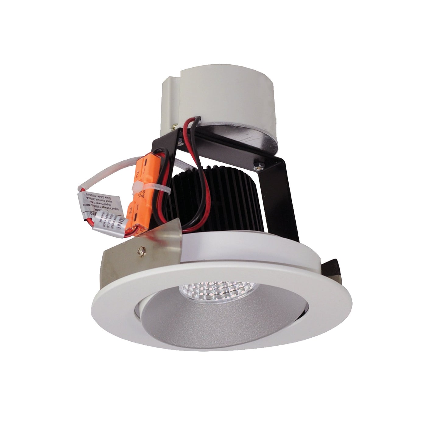Nora Lighting NIR-4RC27XHW/10 4" Iolite LED Round Adjustable Cone Retrofit Downlight - 1000lm - CCT: 2700K - Finish: Haze Reflector / White Flange