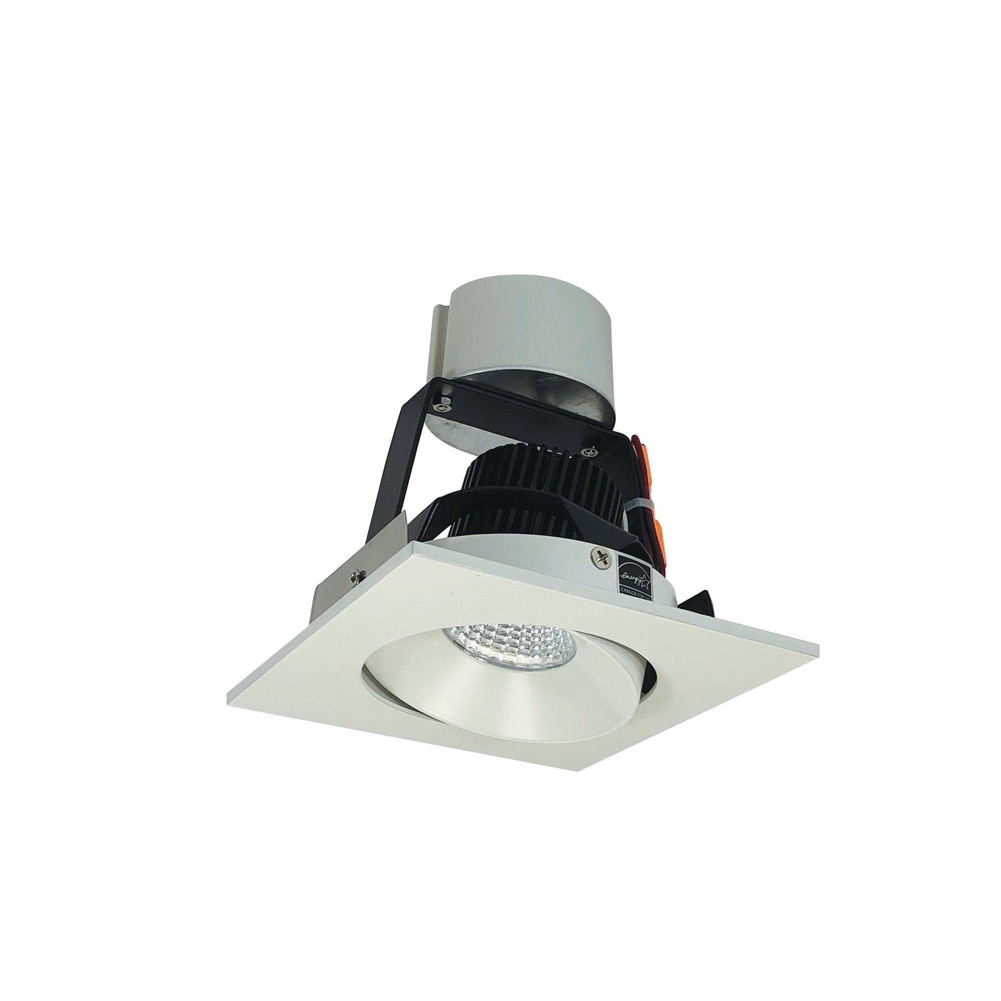 Nora Lighting NIR-4SC40XWW/10 4" Iolite LED Square Adjustable Cone Retrofit Downlight - 1000lm - CCT: 4000K - Finish: White Reflector / White Flange