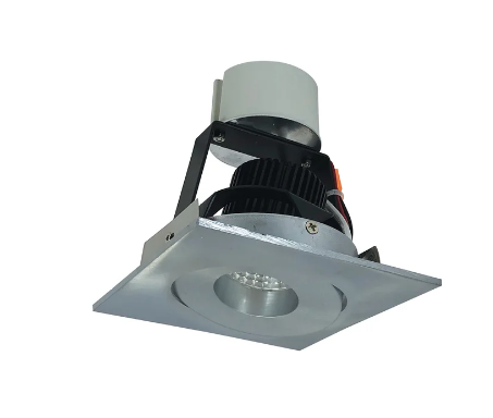 Nora Lighting NIR-4SG40XNN/10 4 Inch Iolite LED Square Adjustable Gimbal Retrofit, 1000 lm, 12W, 4000K – Natural Metal Finish