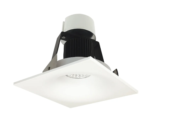Nora Lighting NIR-4SNB35XMPW/10 4 Inch Iolite LED Square Bullnose Retrofit, 1000 lm, 12W, 3500K – Bright White Finish