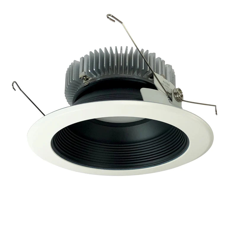 Nora Lighting NLCB2-65220CDBW 6" Cobalt LED High Lumen Round Baffle - 2000 lm - CCT: Comfort Dim - 30W- Baffle Finish: Black - Flange Finish: White
