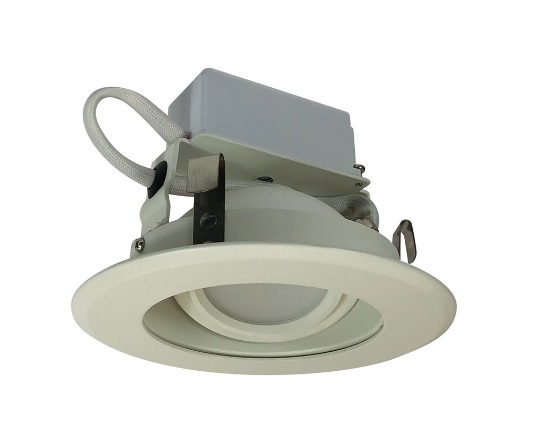Nora Lighting NLCBC-46935XWWEM 4" Cobalt Adjustable LED Retrofit, 1000lm / 12W, 3500K, White Reflector / White Flange, Pre-Wired for Emergency