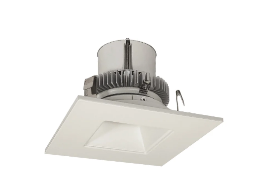 Nora Lighting NLCBC2-45627WW/ALE4EM 4 Inch Cobalt Click Square Retrofit Reflector with Square Aperture, 750 lm, 10W, 2700K, White Reflector, White Flange, 120–277V Input, Phase or 0–10V Dimming