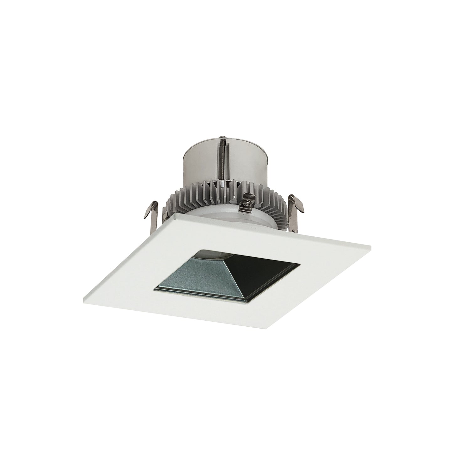 Nora Lighting NLCBC2-45640PW/A 4" Cobalt Click Square Retrofit Reflector with Square Aperture - 750lm - CCT: 4000K - Finish: Pewter Reflector / White Flange