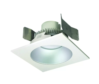 NORA Lighting NLCBC2-553TWHZW/10 5" Cobalt Click Square Retrofit Reflector with Round Aperture, Lumens 1000lm / Wattage 13.5W, Selectable CCT, Haze Reflector / White Flange
