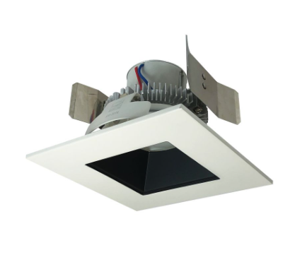 Nora Lighting NLCBC2-55627BW/A 5" Cobalt Click LED Retrofit, Square/Square Regress, Lumens 750 lm, Wattage 10W, Color Temperature 2700K, Voltage 120V, Dimming Triac/ELV , Black/White Finish