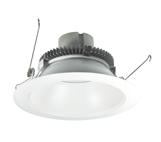 Nora Lighting NLCBC2-65127DMPW/A 6 Inch Cobalt Click Round Retrofit Reflector, 750 lm, 10W, 2700K, Diffused Clear Reflector, Bright White Flange