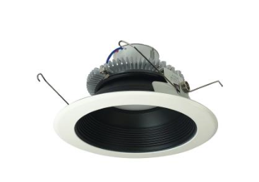 Nora Lighting NLCBC2-65230BW/10EM 6" Cobalt Click LED Retrofit, Baffle, Lumens 1000 lm / Wattage 12W, Color Temperature 3000K, Pre-Wired for Emergency, Black Baffle / White Flange