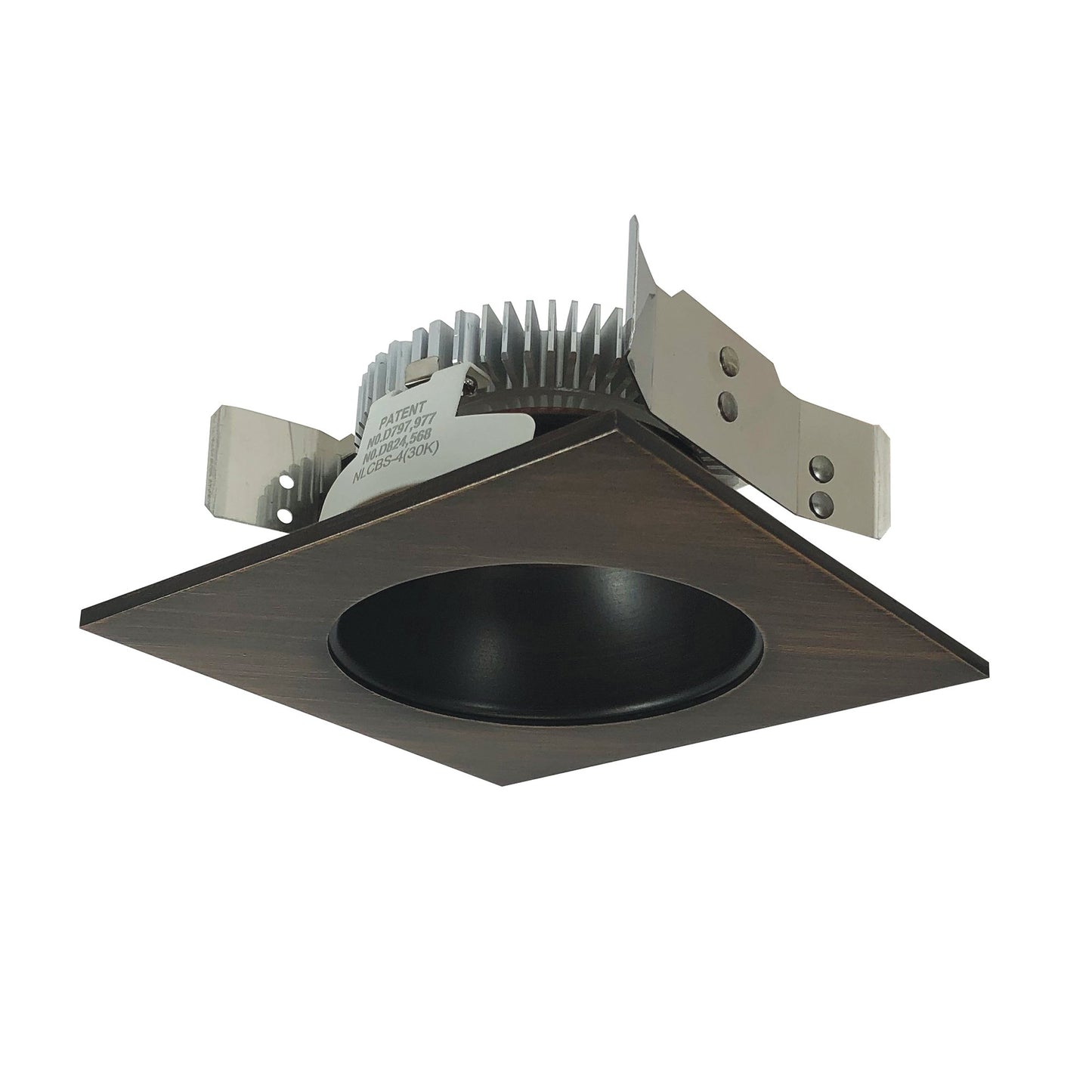 Nora Lighting NLCBS-4538530BZ 4" Cobalt Shallow Square Reflector with Round Aperture, Cree® COB LED, 850 Lumens, 13.5W, 3000K, 90+ CRI, ENERGY STAR Certified, Bronze / Bronze