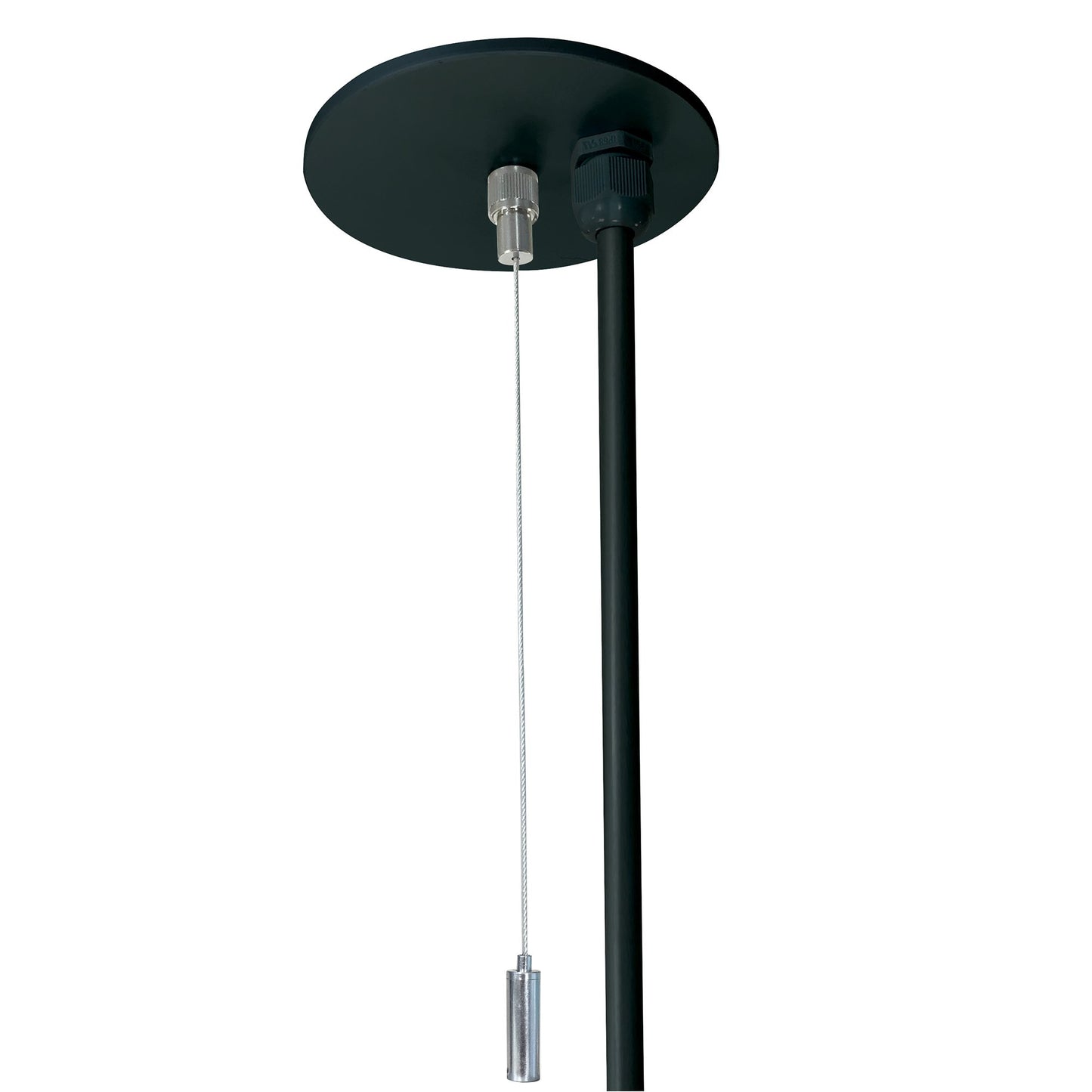 Nora Lighting NLINSW-PCCB/6W 8' Pendant Power & Aircraft Mounting Kit for NLINSW with Integral Emergency - Finish: Black