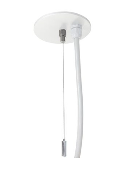 Nora Lighting NLIN-PCCW/20 20' Pendant & Power Mounting Kit for L-Line Direct Series, White Finish