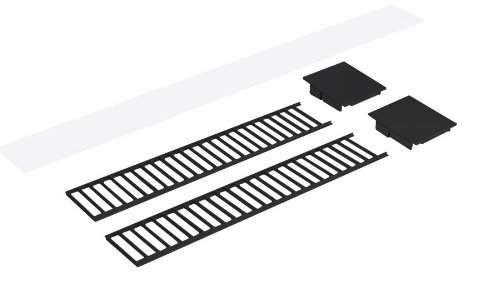 Nora Lighting NLUD-2LOUVBB Louver Accessory Set for NLUD-2334 Black Louver, Black End Caps