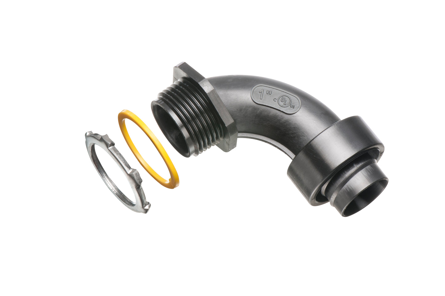 Arlington NMSC9050BL 1/2" Screw-On 90 Degree Non-Metallic Liquid Tight Connector, Black