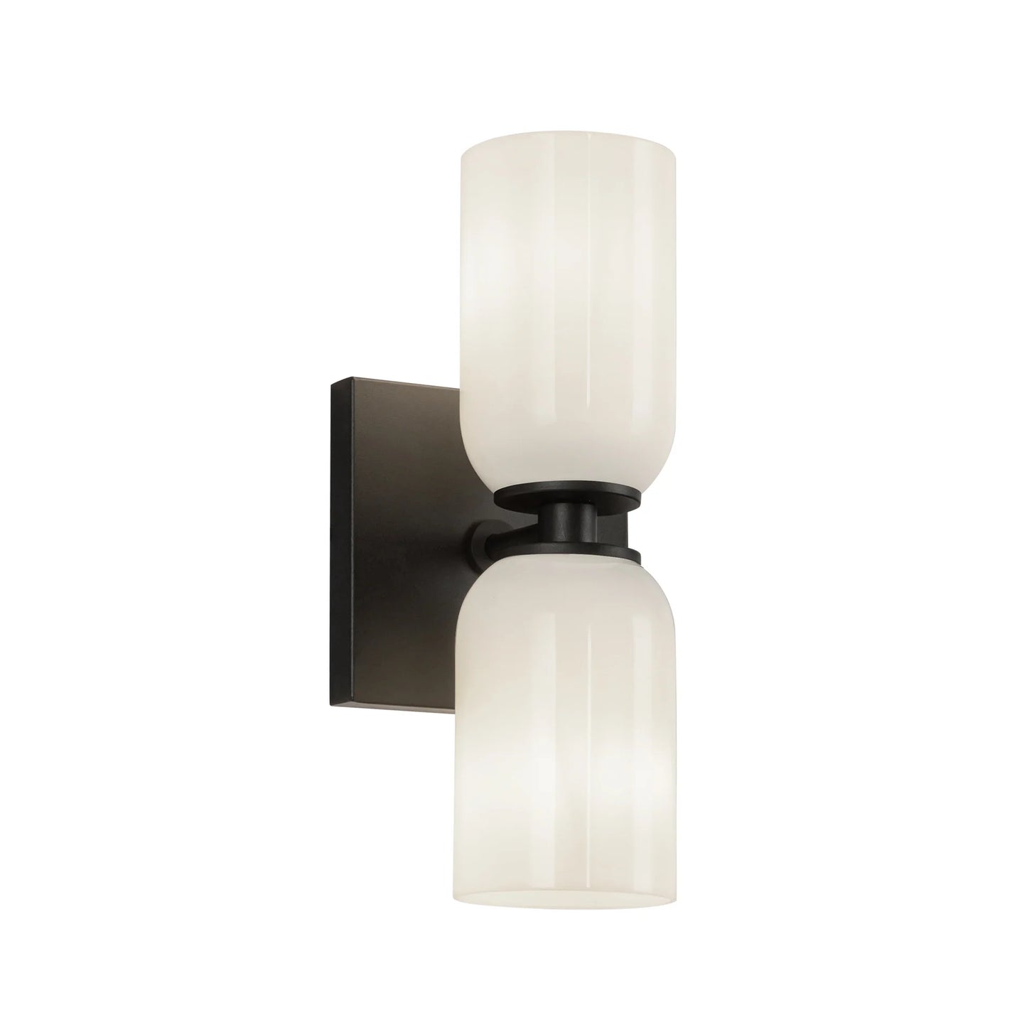 Kuzco Lighting WS57712-BK/GO Nola 2 Light 12.5 inch Black Wall Sconce Wall Light in Opal Glass