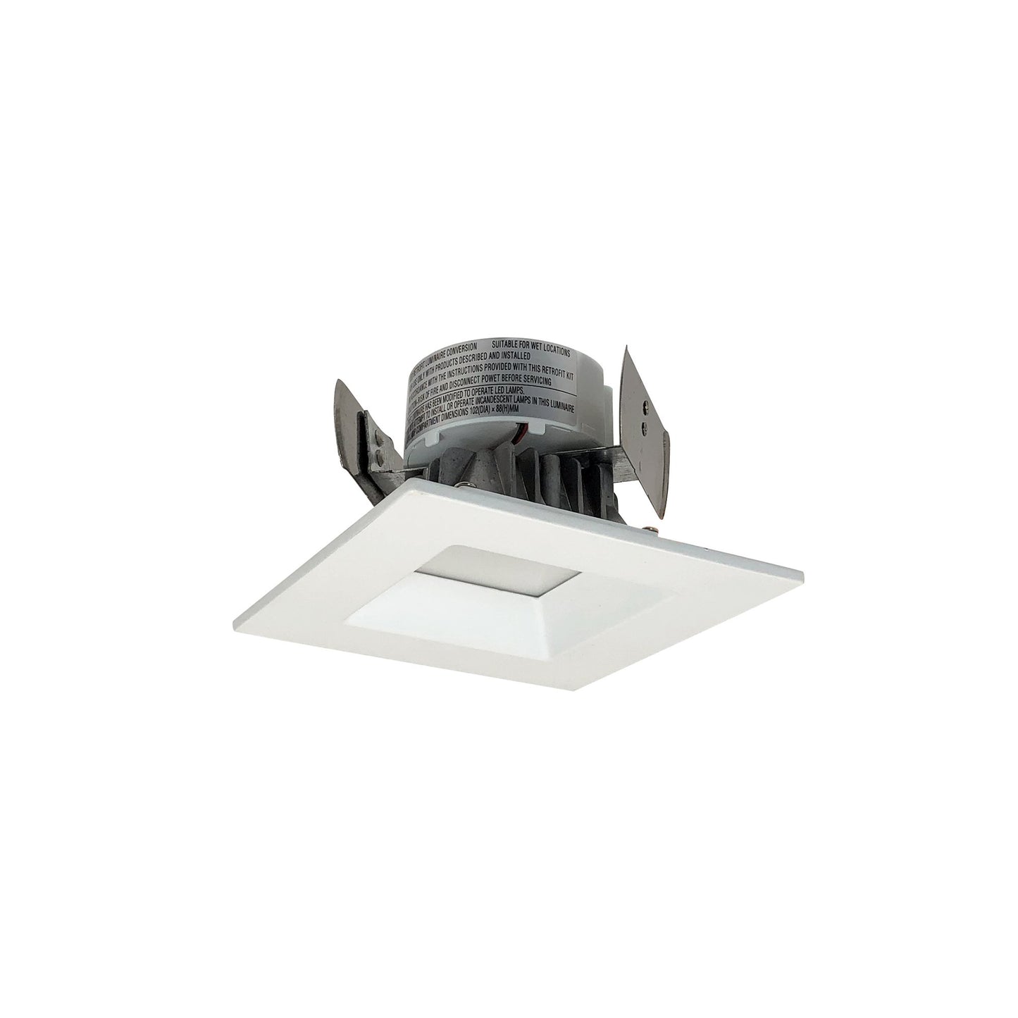 Nora Lighting NOX-43627WW/9 4" Onyx Square LED Retrofit Reflector - CCT: 2700K - Lumens: 900lm - Finish: White