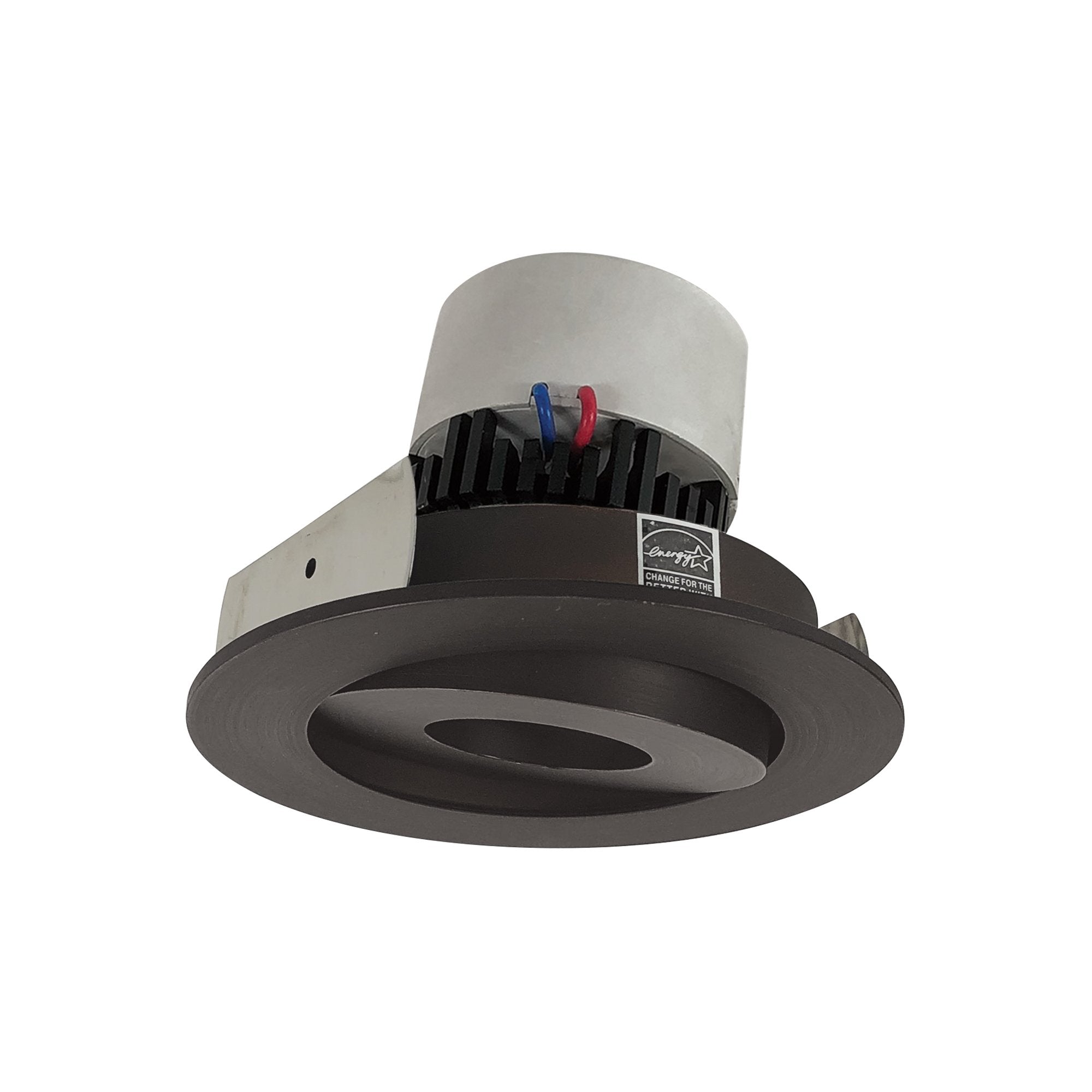 Nora Lighting NPRLV-4RG30XBZ 4" Pearl 120V LED Round Adjustable Gimbal Retrofit, 1050 Lumens, 12W, 3000K, 90+ CRI, Beam Spread Options, Dimmable, Bronze Finish