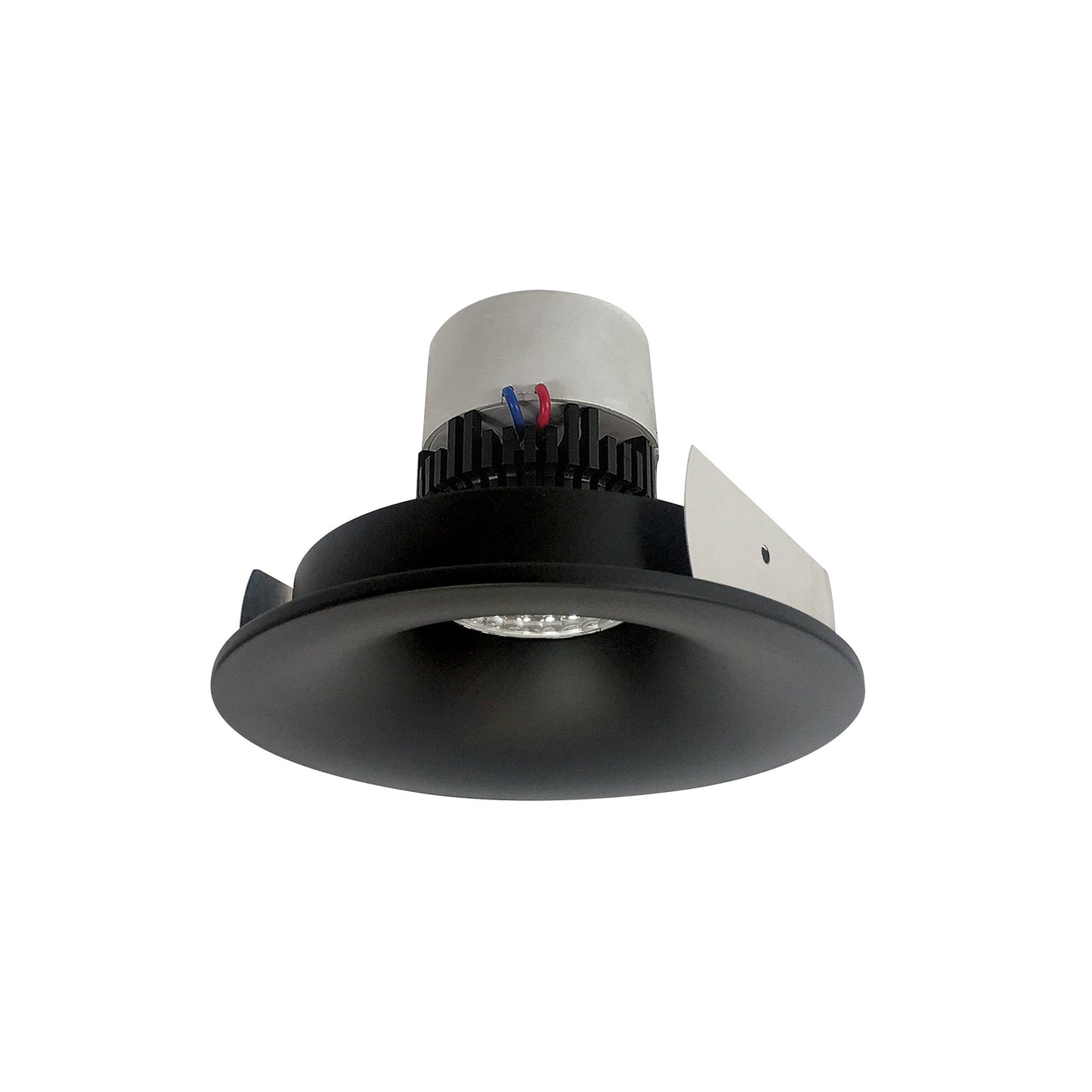 Nora Lighting NPRLV-4RNB30XBB 4" Pearl 120V LED Round Bullnose Retrofit, 1250 Lumens, 12W, 3000K, 90+ CRI, Beam Spread Options, Dimmable, Black Finish