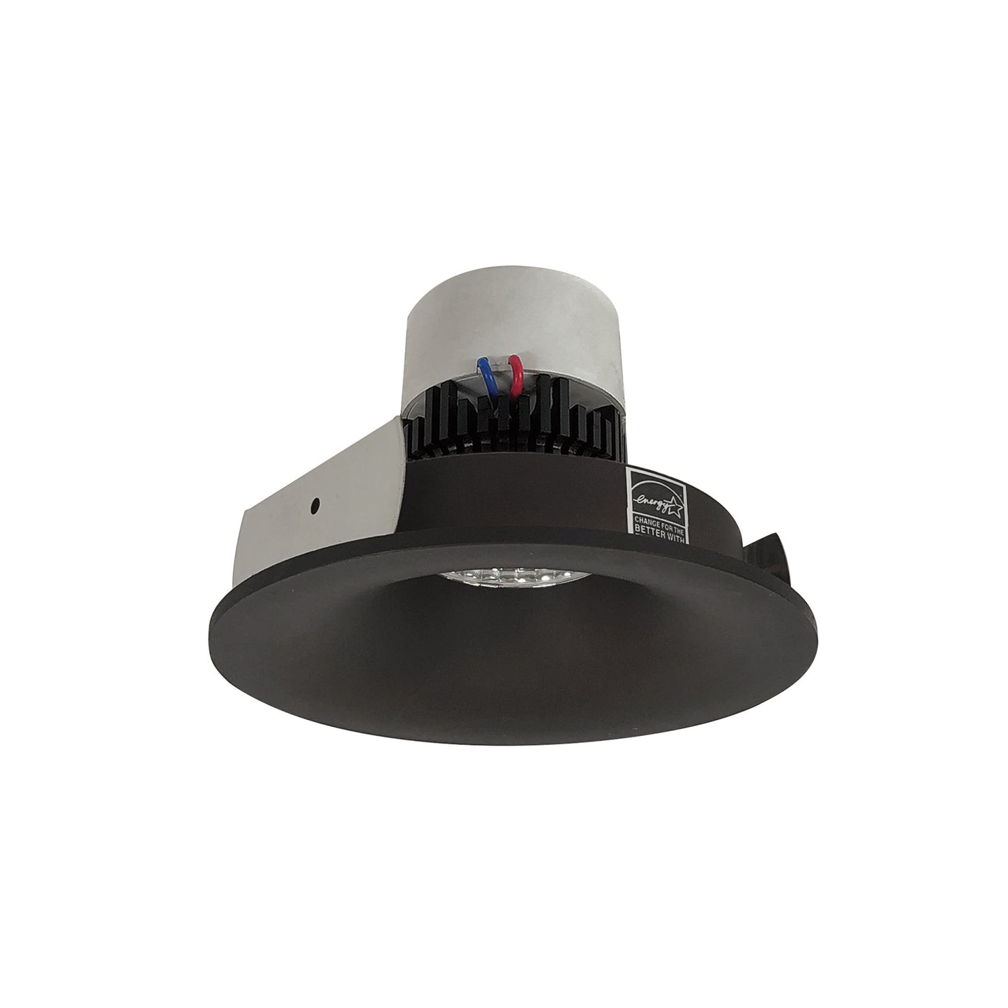 Nora Lighting NPRLV-4RNB27XBZ 4" Pearl 120V LED Round Bullnose Retrofit, 1250 Lumens, 12W, 2700K, 90+ CRI, Beam Spread Options, Dimmable, Bronze Finish