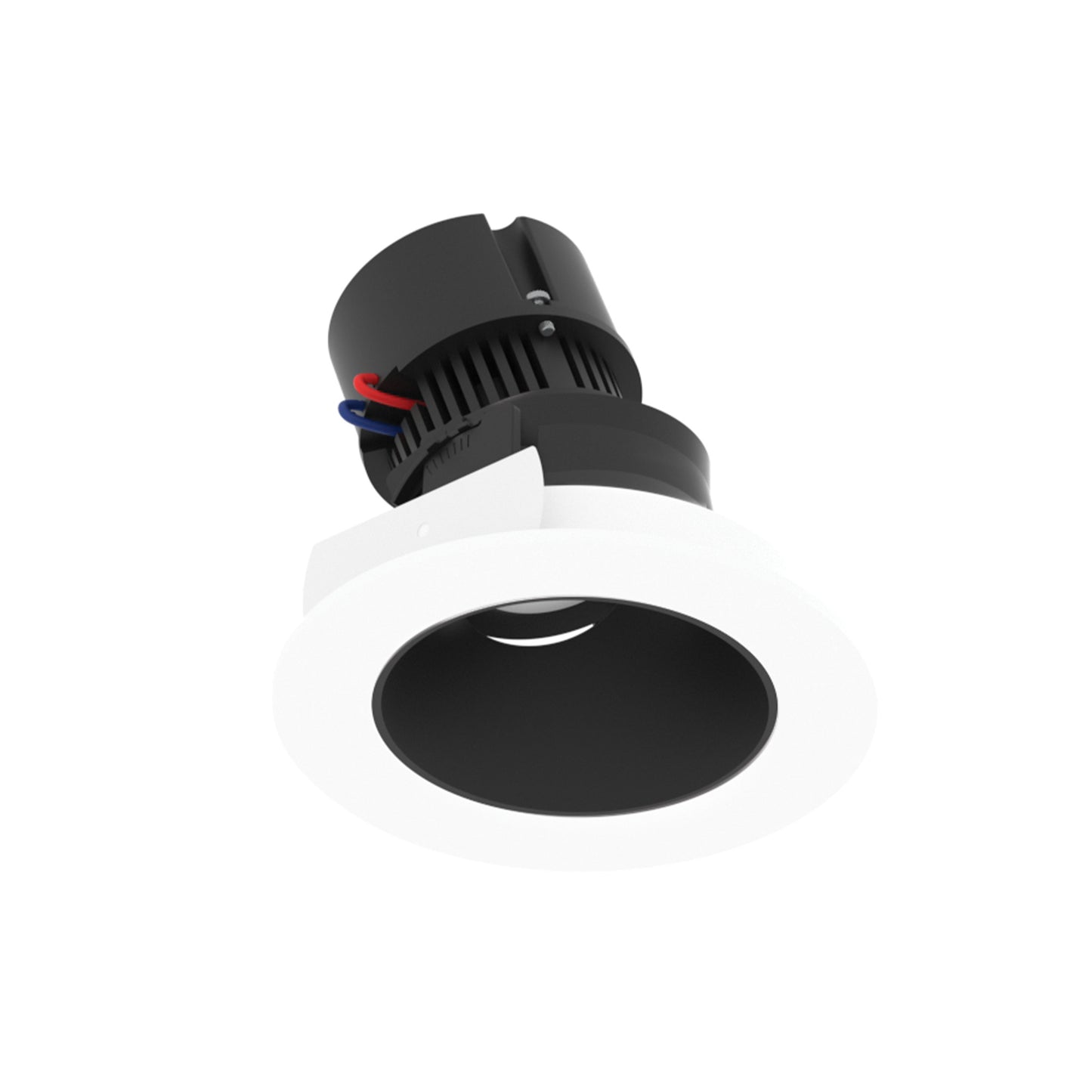 Nora Lighting NPR-4RSLA40XBMPW 4" Pearl 120V LED Round Adjustable Slot Retrofit - 1050 lm - CCT: 4000K - 10W- Reflector Finish: Black - Flange Finish - Matte Powder White