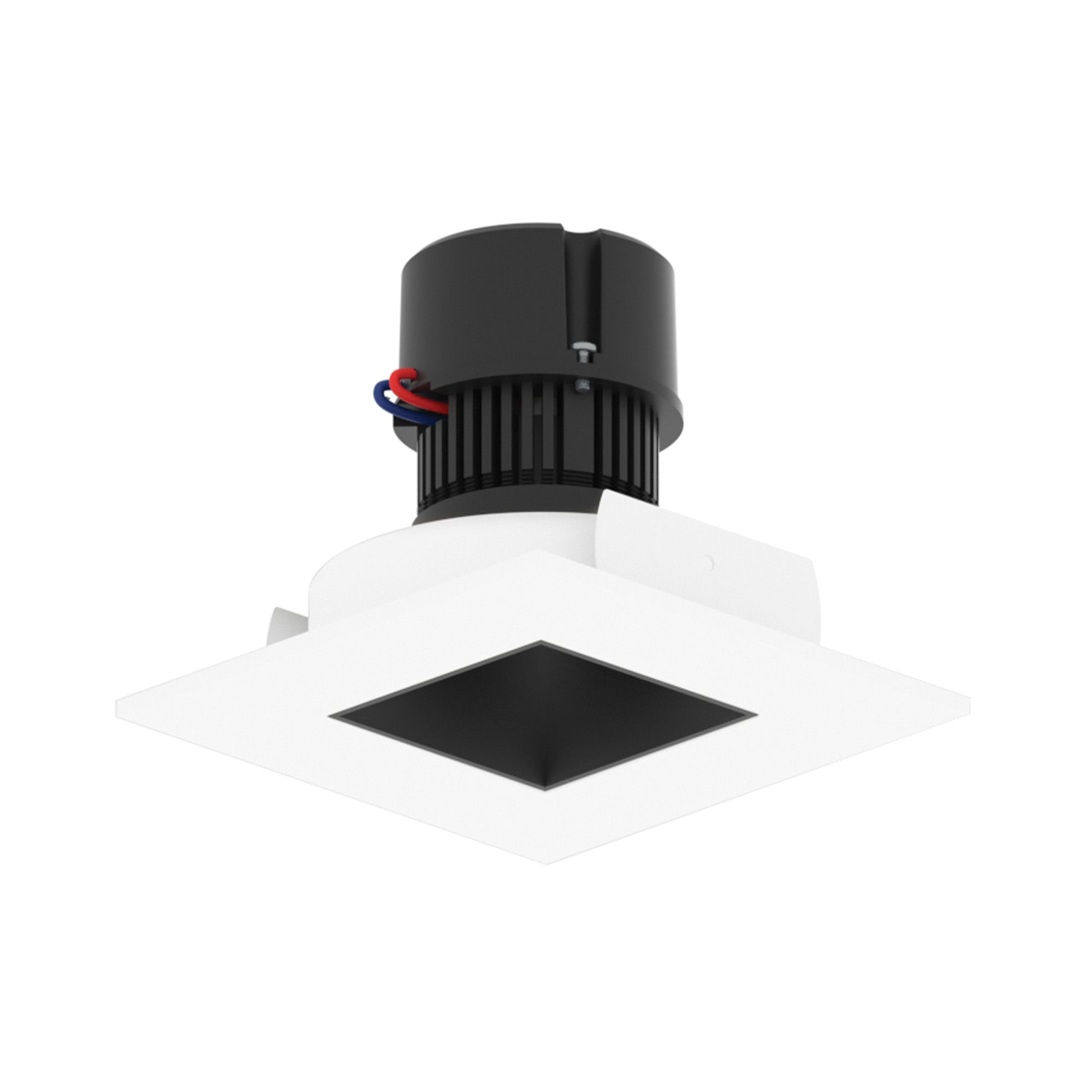 Nora Lighting NPR-4SNDSQ30XBMPW 4" Pearl 120V LED Square Retrofit Reflector with Square Aperture - CCT: 3000K - 10W- Reflector Finish - Black - Flange Finish - Bright White