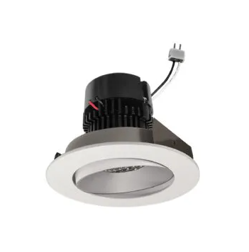 NORA Lighting NPRLV-4RC30XHZMPW 4" Pearl Low Voltage LED Round Adjustable Cone Retrofit, Lumens / Wattage 1200lm / 11W, Color Temperature 3000K, Haze Reflector / Matte Powder White Flange