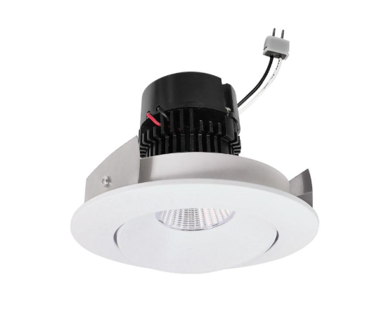 Nora Lighting NPRLV-4RC40XMPW 4" Pearl Low Voltage LED Round Adjustable Cone Retrofit, Lumens 1200lm, Wattage 11W, Color Temperature 4000K, Matte Powder White Reflector and Flange